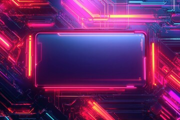 Obraz premium Background frame style abstract board modern cyberpunk technology