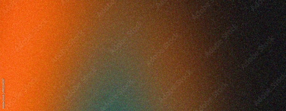 Poster a grainy horizontal gradient background, transitioning from a vibrant orange to a deep black. perfec