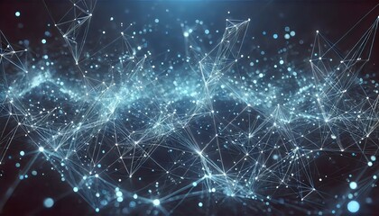 A dynamic web of glowing connections and particles, symbolizing the vast digital networks that power communication and data flow