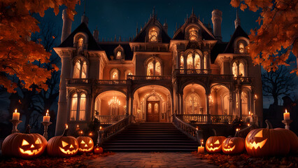 Obraz premium halloween pumpkin in the night