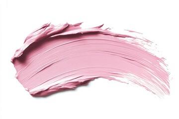 A smooth, pink paint stroke on a white background, showcasing texture and color.