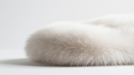 Obraz premium A lightweight capsule-shaped fur accessory showcases its soft texture on a pristine white background, emphasizing its design and material quality