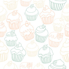 Cute Colorful Cupcakes Pattern