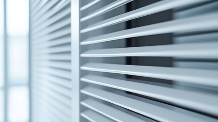 A protective white metal window grill enhances security and aesthetics, showcasing a contemporary design that complements modern architecture effectively