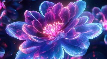 Flower neon light kaleidoscopic Coastal