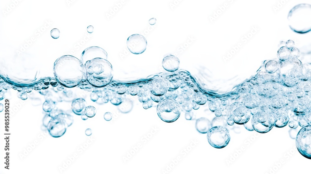 Aufkleber bubbles rise and float in a visually appealing arrangement, showcasing their clarity and transparenc
