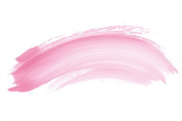 A soft pink paint stroke on a white background, ideal for design and artistic projects.