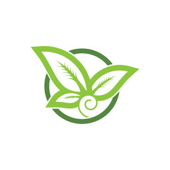 Simple Leaf Logo Creative Template Design