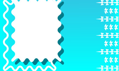 Frame Text Box Geometric Shape. Vector blank sheet of paper. paper sheet banner template. sky blue horizontal banner. Vector design layout for business presentations. blue gradient background
