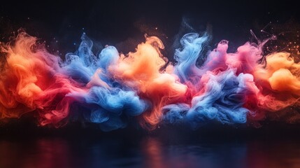 Fototapeta premium Abstract Ink Swirls with Vivid Colors
