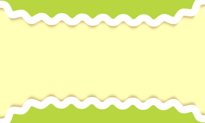 green banner template, paper color. 3d Minimalist Wavy lines Design on beige background. social media post story. horizontal banner template. Abstract Zigzag Pattern. presentation design vector
