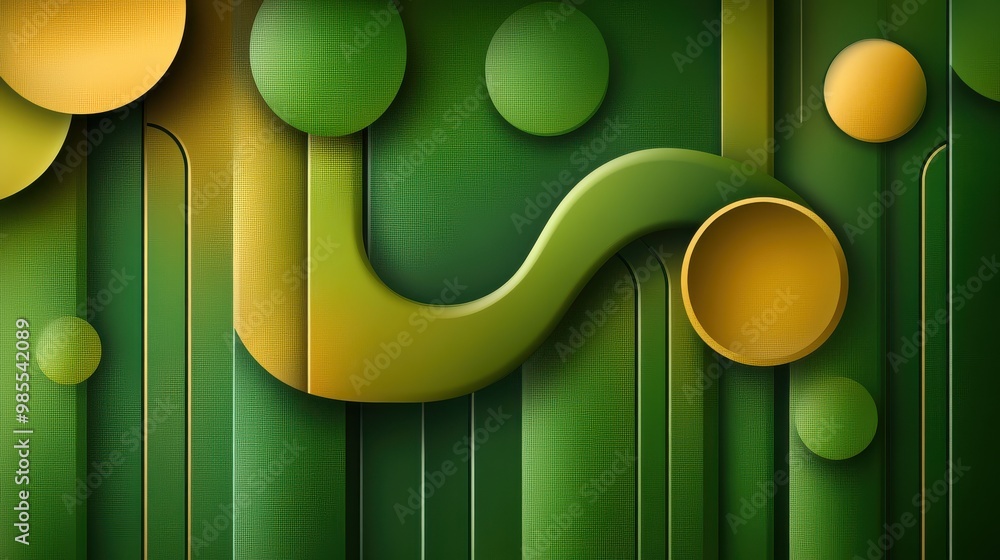 Poster a bold green background with repeating abstract patterns, perfect for dynamic and energetic design p