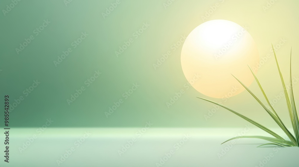 Poster a calming green gradient background transitioning from forest green to a light pastel green, creatin