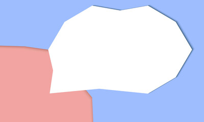 Speech Bubble Quote Template, paper color. Blank Speech Bubble Frame with Copy Space for text. Modern Speech Bubble Quote Design. geometric banner template. Minimalist Design. template presentation 
