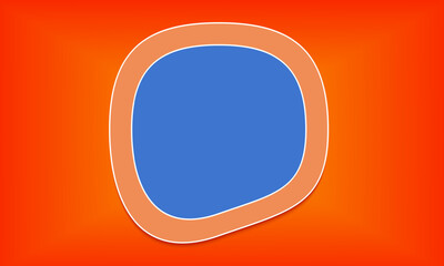 orange gradient with abstract blank canvas. abstract board on orange gradient background. blue empty circle banner. children background. modern abstract orange and blue frame design. painting place

