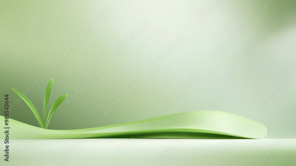 Poster a cool green background with a soft transition from dark to light green, creating depth while mainta