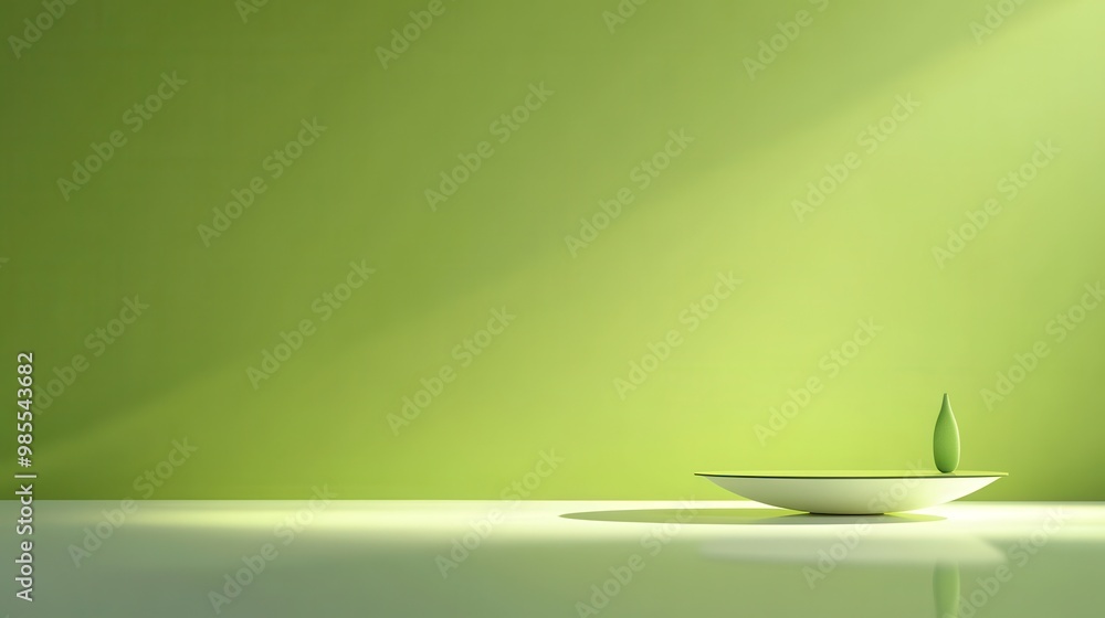 Poster a cool green background with a soft transition from dark to light green, creating depth while mainta