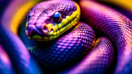 Obraz premium rainbow snake, myth, close up, wallpaper