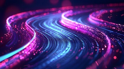 Obraz premium Glowing Digital Race Track Visualizing the Speed of an Algorithm