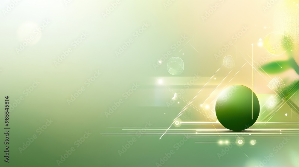 Poster a fresh, abstract green background with geometric patterns, creating a modern and energetic visual e