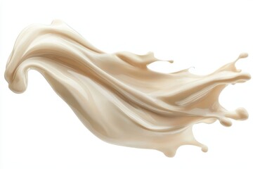A swirling splash of creamy liquid, showcasing a smooth and flowing texture.