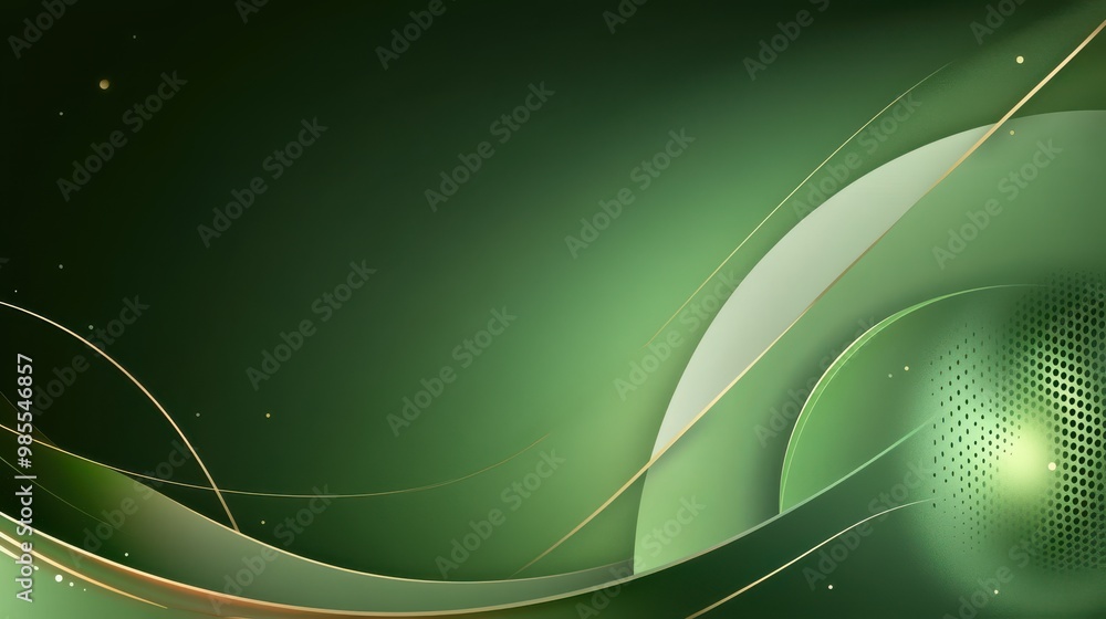Poster a layered abstract green background with bold shapes and dynamic shading, creating a futuristic look