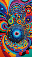 Fototapeta premium Abstraktion Voluminöse farbige geometrische Fantasie 9х16. Hintergrund für das Design 9.