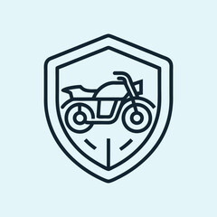 Bike inside shield vector illustration