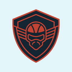 Bike helmet inside shield vector illustration