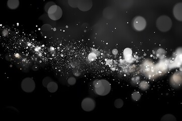 Abstract shimmering particles on a dark background, creating a magical atmosphere.
