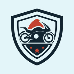 Bike inside shield vector illustration