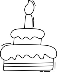 Birthday Cake Outline