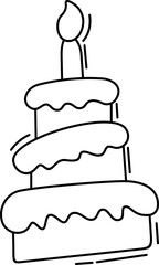 Birthday Cake Outline
