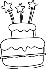 Birthday Cake Outline