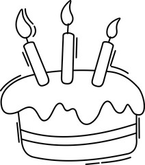 Birthday Cake Outline