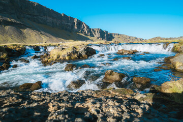 Fossálar Waterfall at Iceland