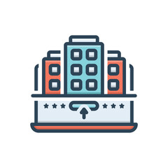 Color illustration icon for booking