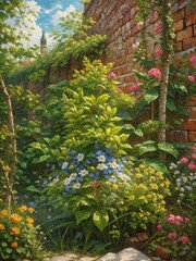 garden with flowers