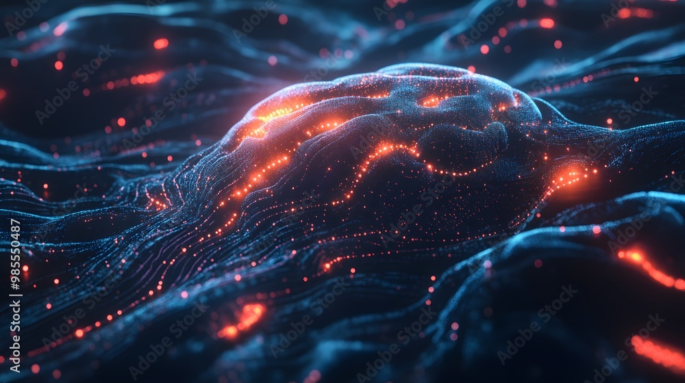 Poster flowing_luminous_lines_of_data_move