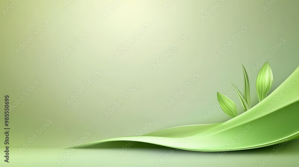 Poster a smooth green background with light gradients, transitioning from dark green at the top to light gr