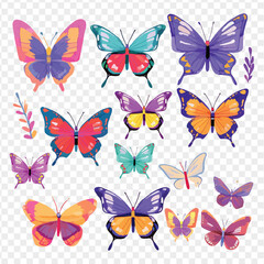 Obraz premium A collection of butterflies with different colors and colors for sale. picture of butterfly and flowers with a background of butterfly's.