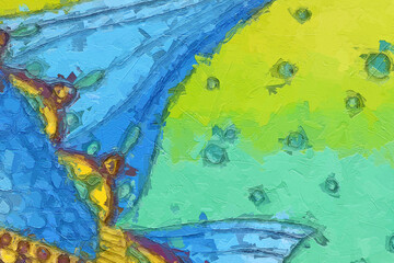 Oil paintings and various flowers, marine creatures, cats, dogs, chrysanthemums, lotus leaves, and beautiful lotus flowers