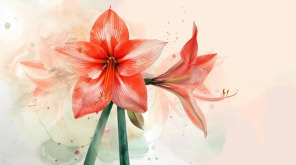 Beautiful Amaryllis Flower with Clean Background