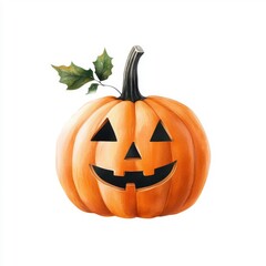 Fototapeta premium Simple watercolor pumpkin, isolated on a white background.