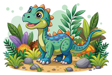 Naklejka premium The Happy Little Dino