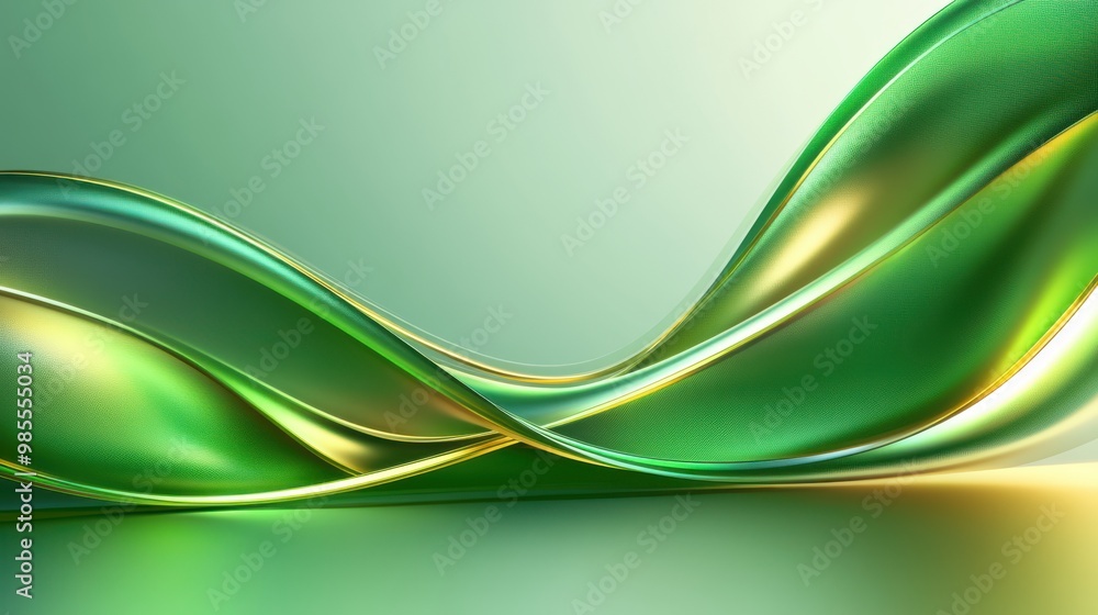 Aufkleber abstract green design background with smooth gradients and flowing shapes, ideal for modern and clea