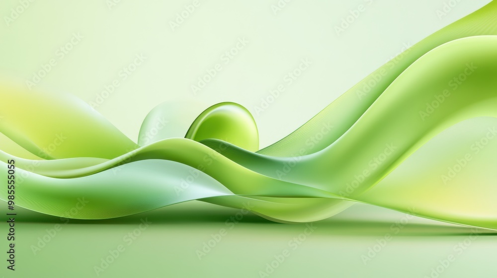 Poster abstract green design background with smooth gradients and flowing shapes, ideal for modern and clea