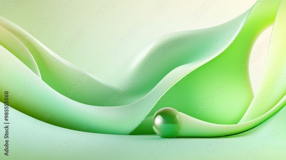 Aufkleber abstract green design background with smooth gradients and flowing shapes, ideal for modern and clea