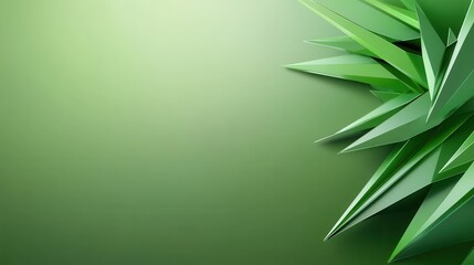 Fototapeta premium Abstract green low poly background with a mix of angles and smooth gradients, providing a sleek and contemporary design
