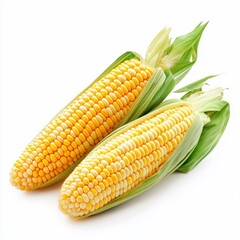 Fresh corn isolated on a white background.
